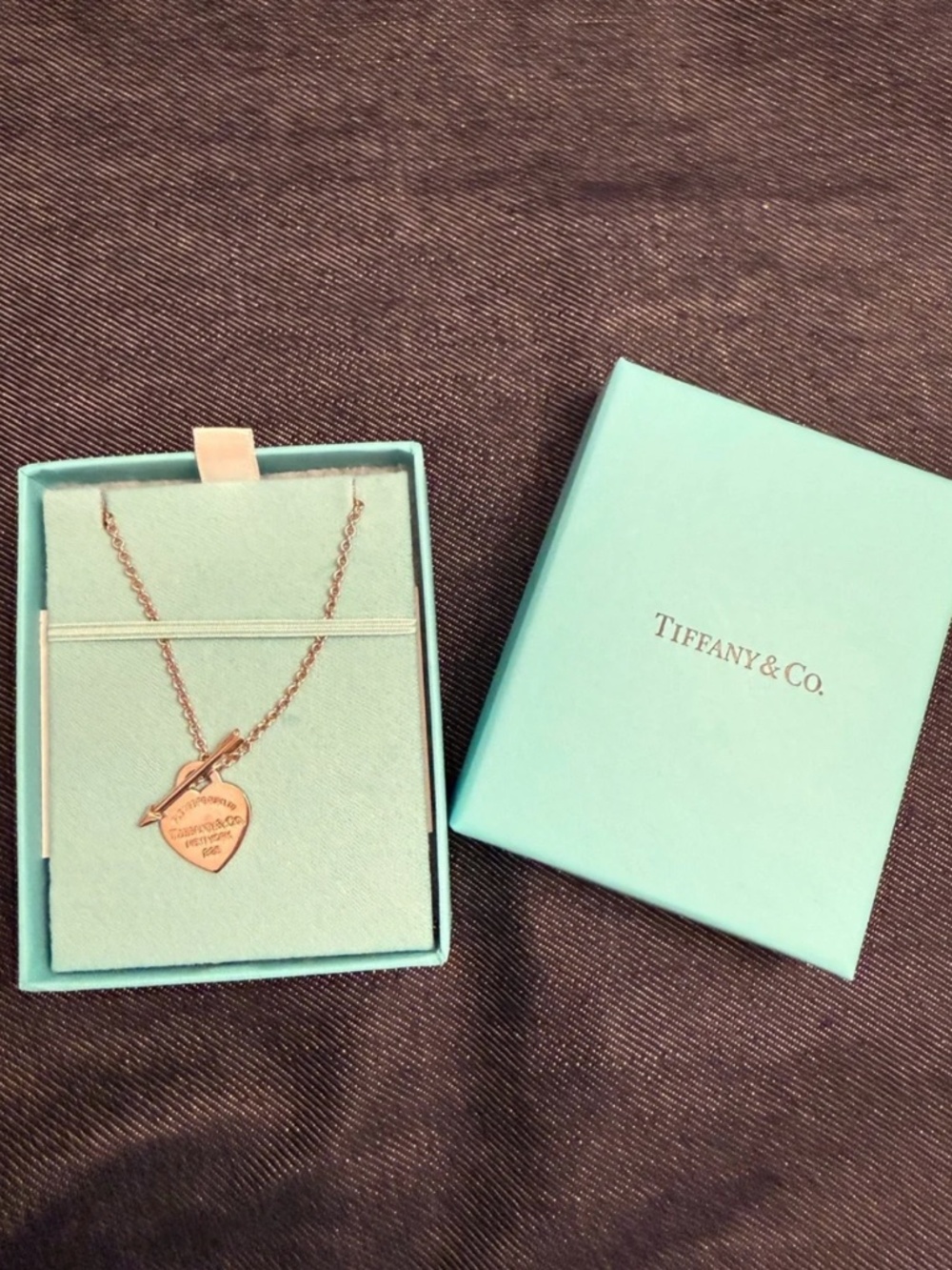 Tiffany & Co. Sliver Heart Toggle Pendant Necklace